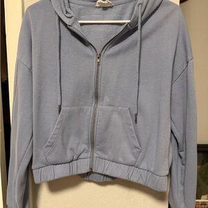 Light Blue Zip-Up Hoodie